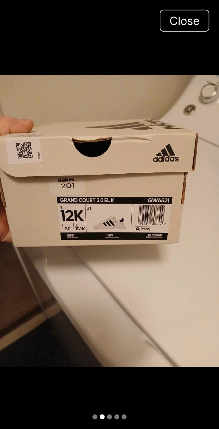 Adidas Grand Court 2.0 EL K Shoes Size 12K - photo 3