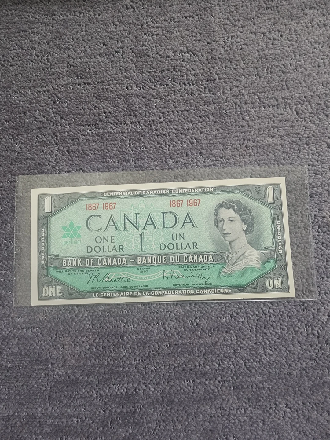 1967 Centennial Canadian One Dollar Bill