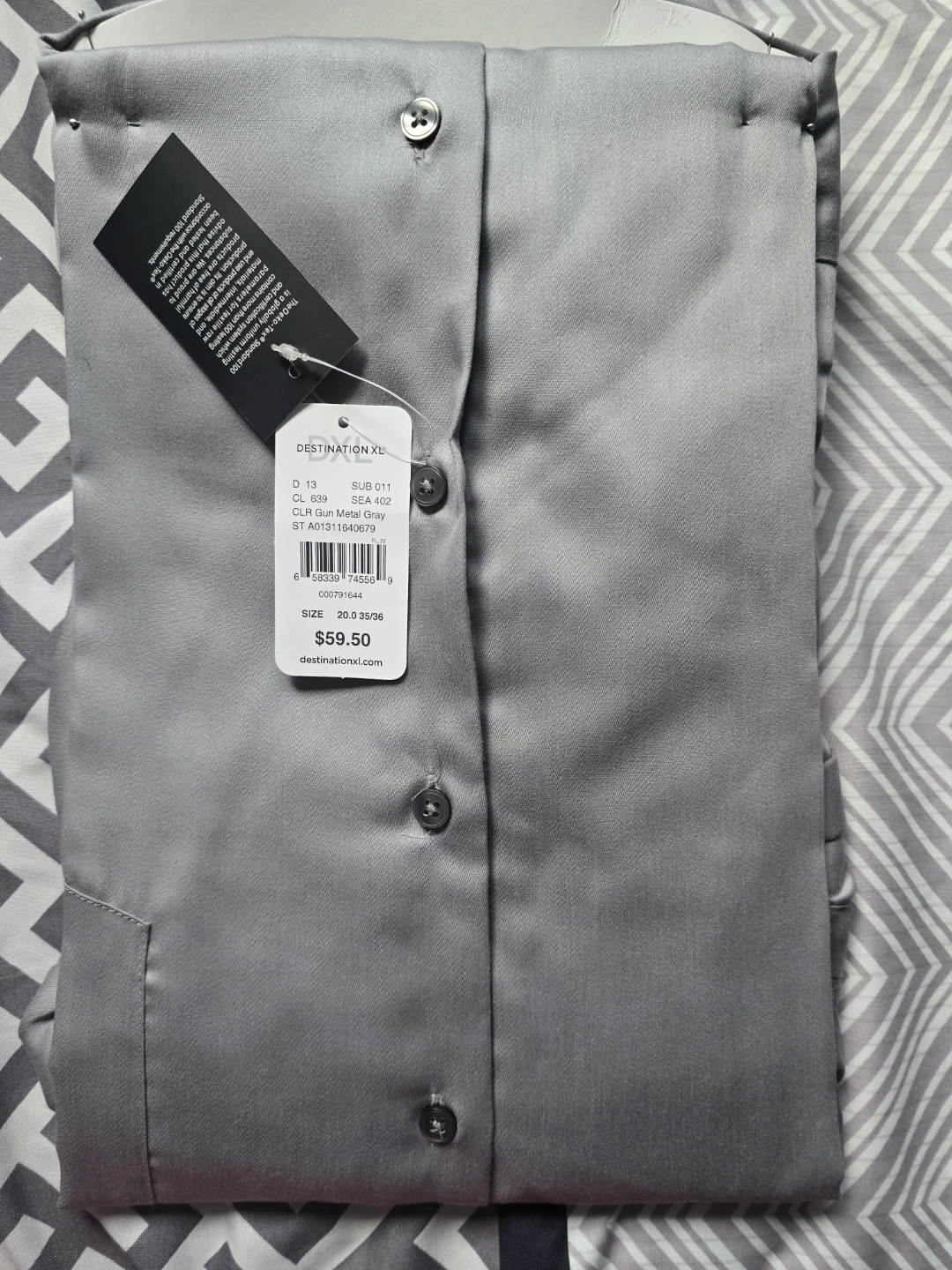 Geoffrey Beene Tall No Iron Dress Shirt, Gun Metal Gray - photo 2