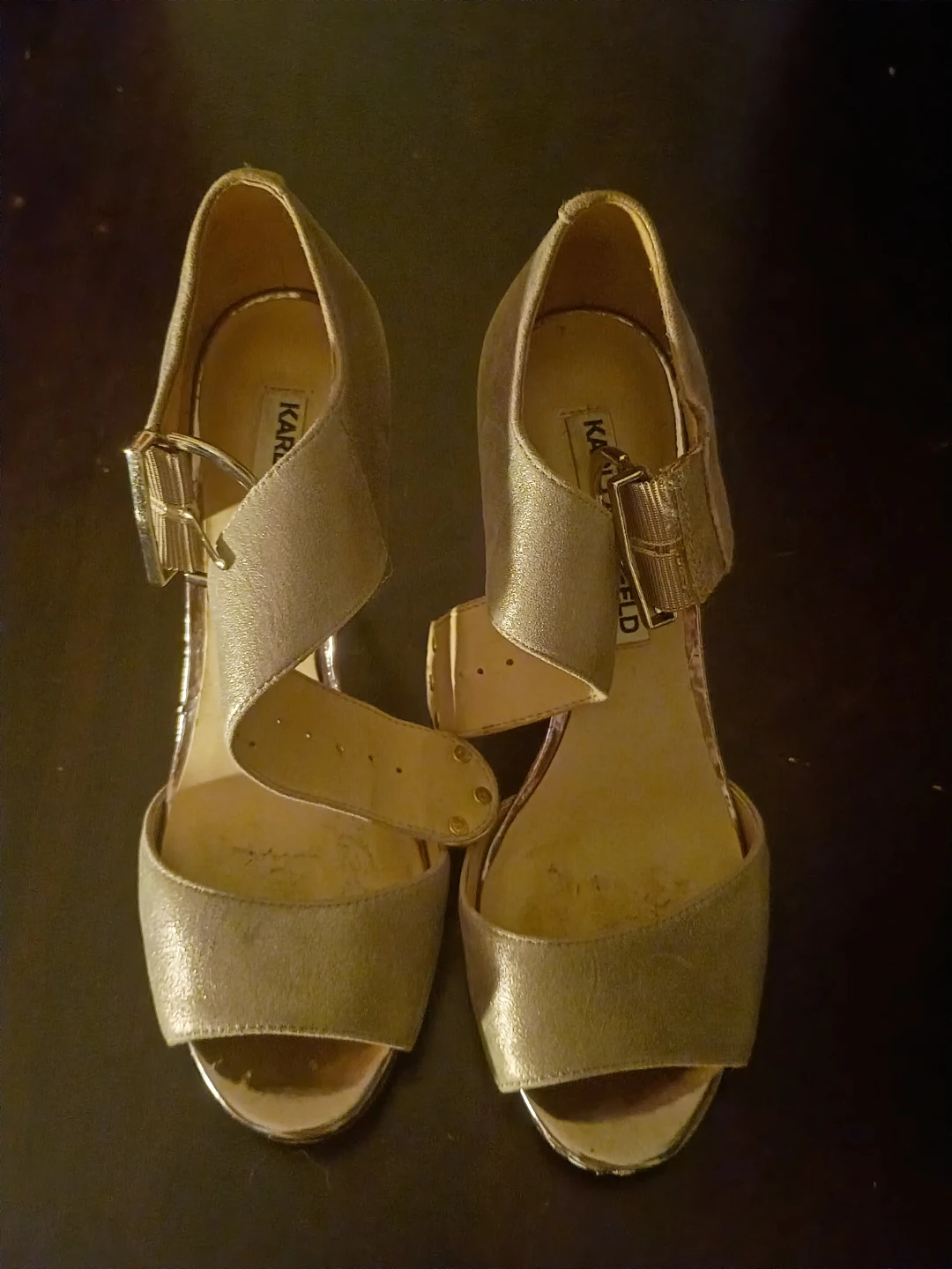 Karl Lagerfeld Metallic Heels Size 7.5