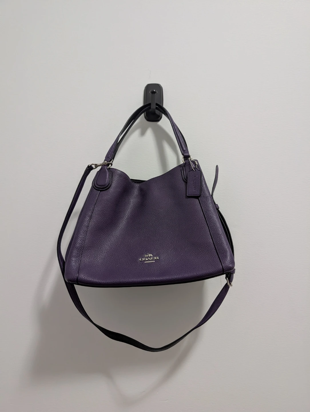Coach Purple Pebble Leather Handbag