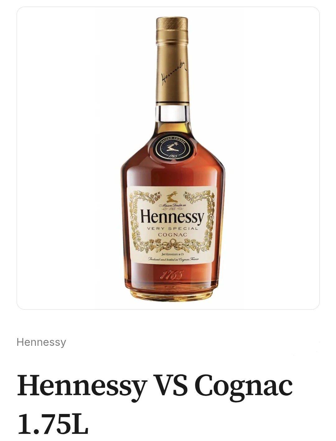 Hennessy Very Special Cognac 1.75L