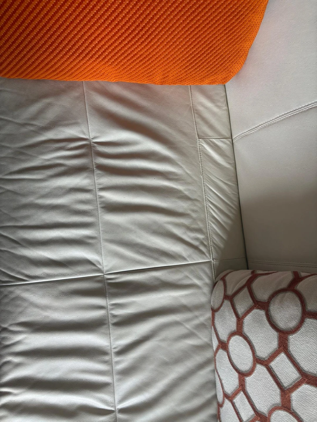 Modern White and Orange Sectional Sofa Set
