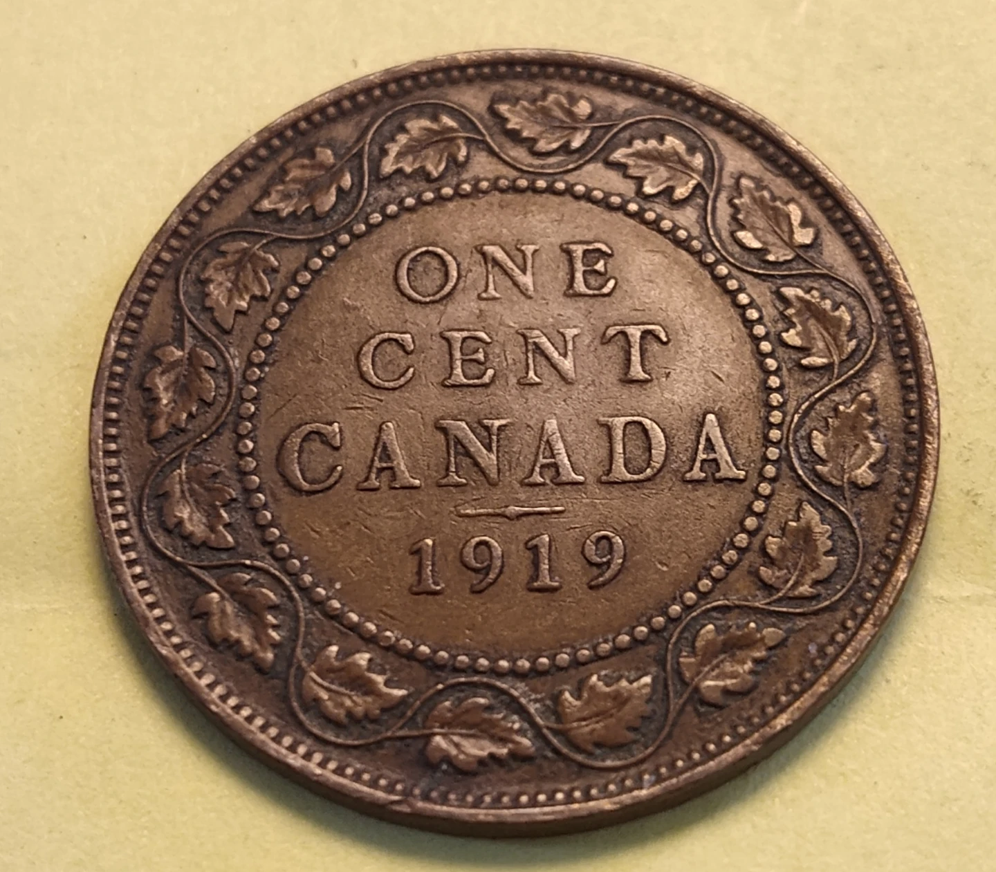 1919 Canadian One large Cent. - photo 2