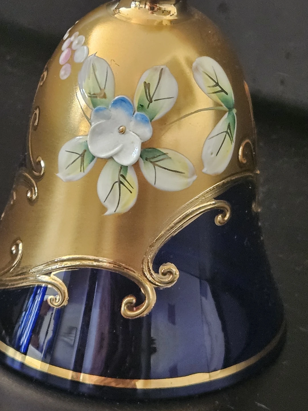 2 Decorative Hand-Painted Glass Bells