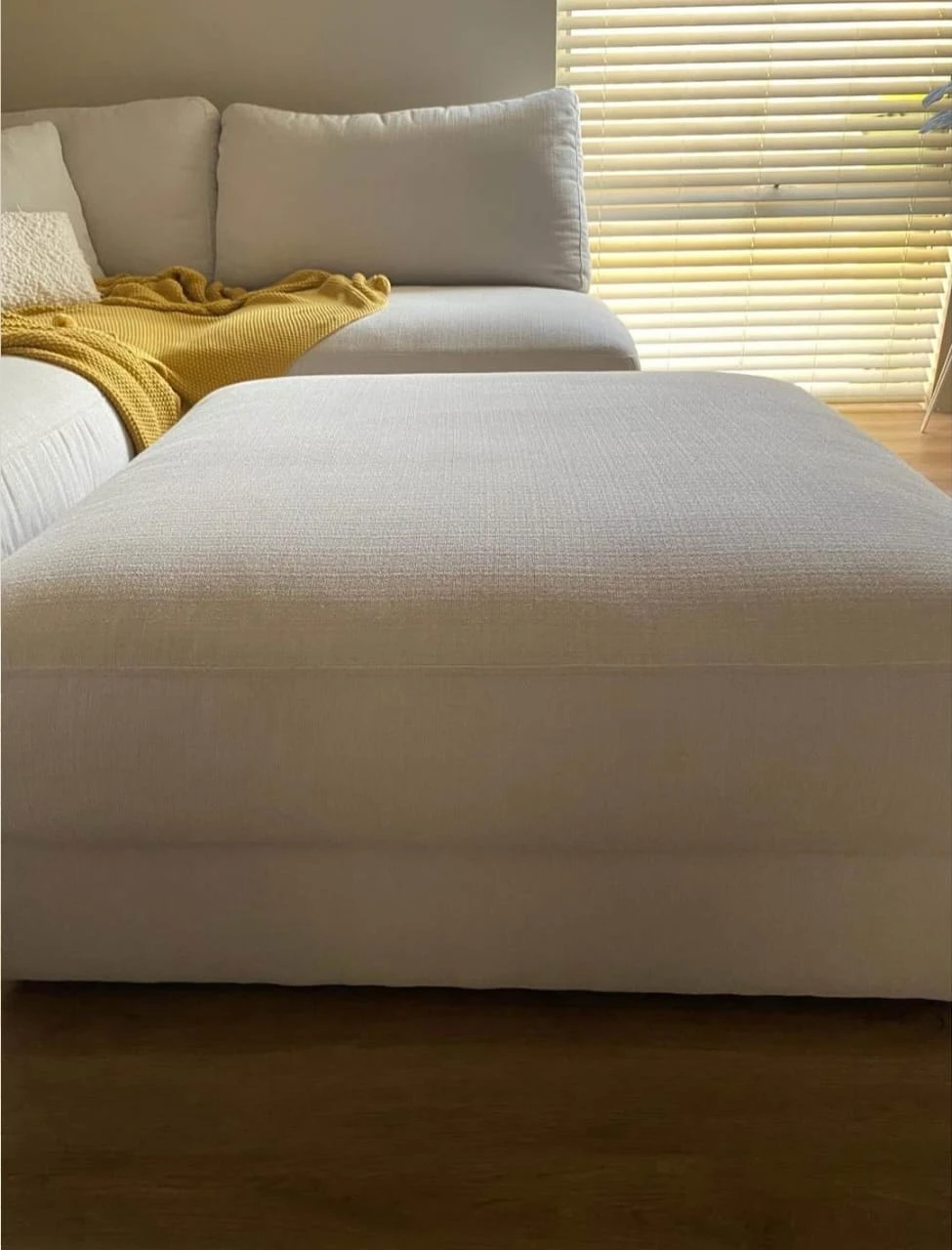 Beige Corner Lounge with Ottoman – 3m x 3m - photo 4
