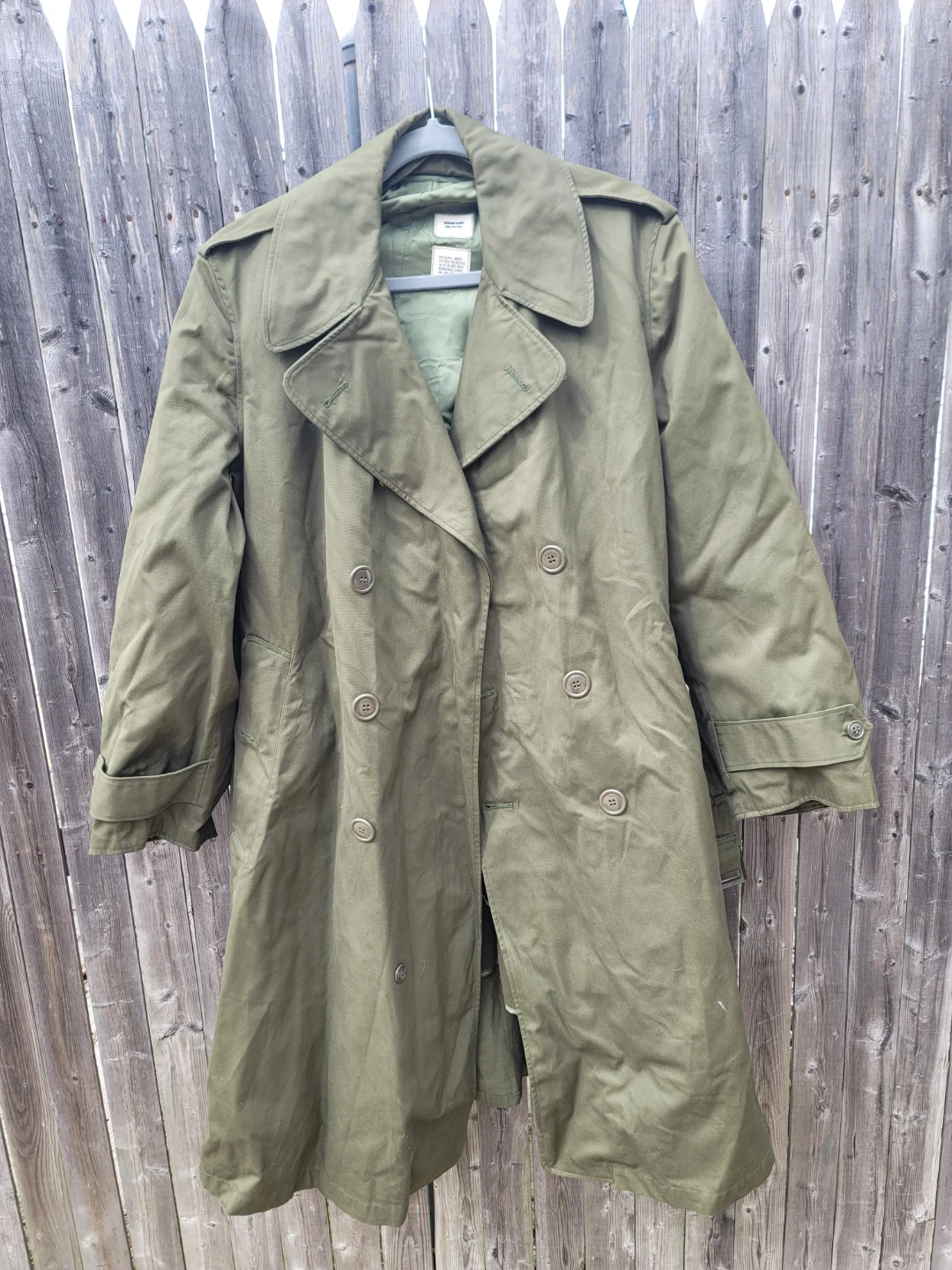 Vintage Military Man's Overcoat, Size Medium-Short