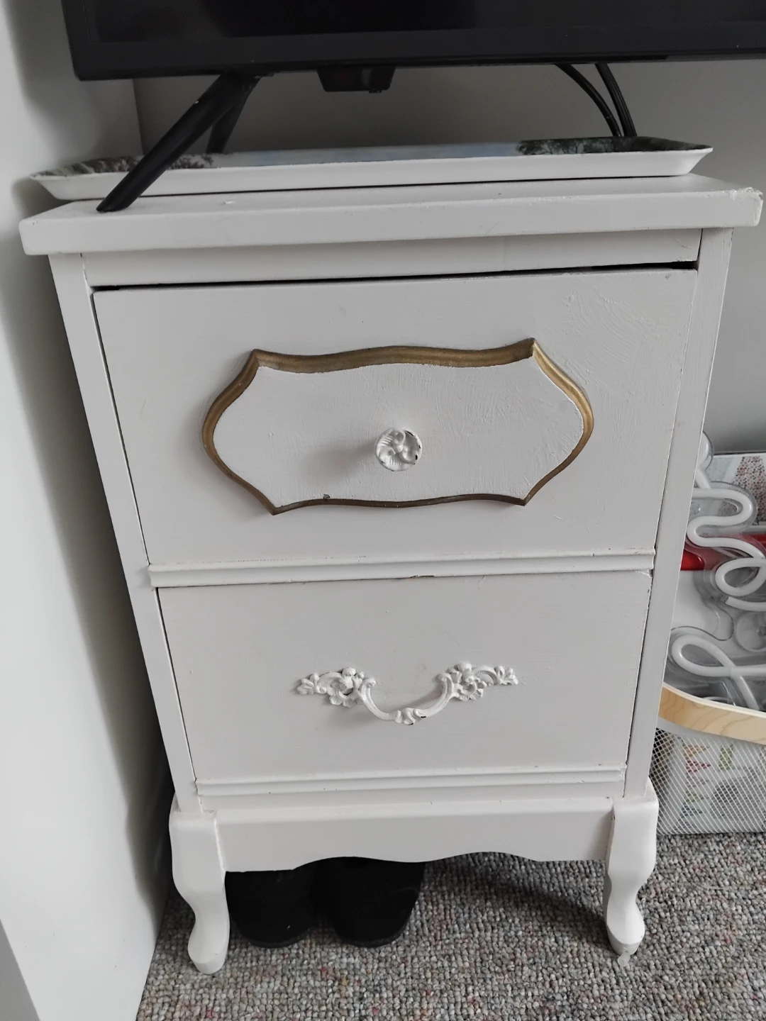 Pair of Cream Painted Nightstands