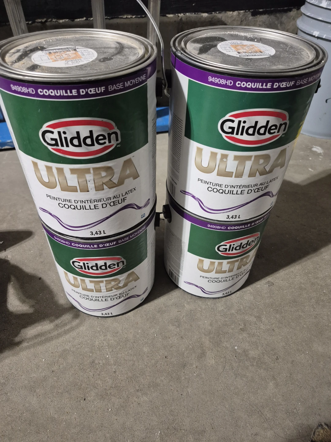 4 Cans of Glidden Ultra Interior Latex Paint