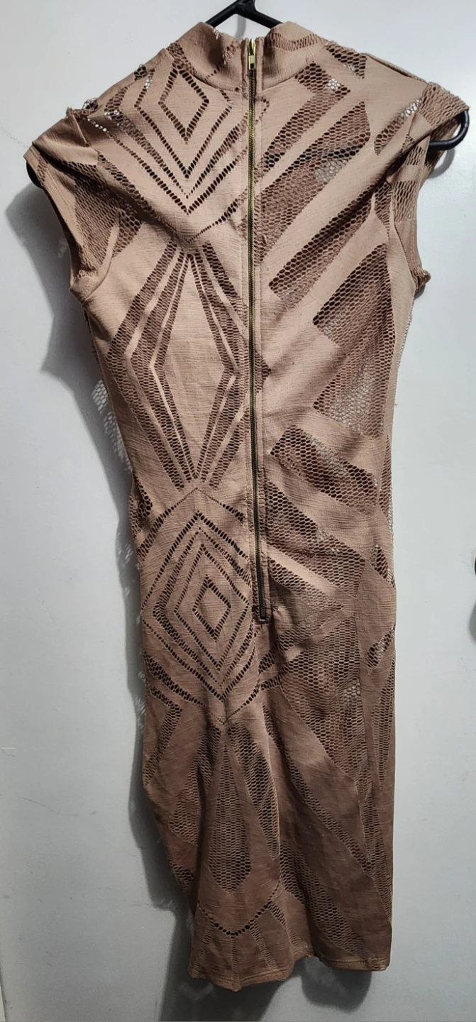 Ktoo Sleeveless Tan Patterned Dress - photo 2