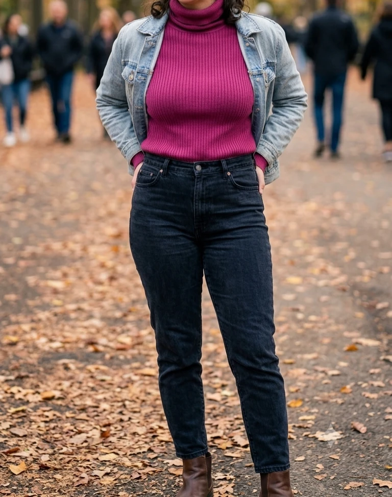 Pink Ribbed Turtleneck Sweater