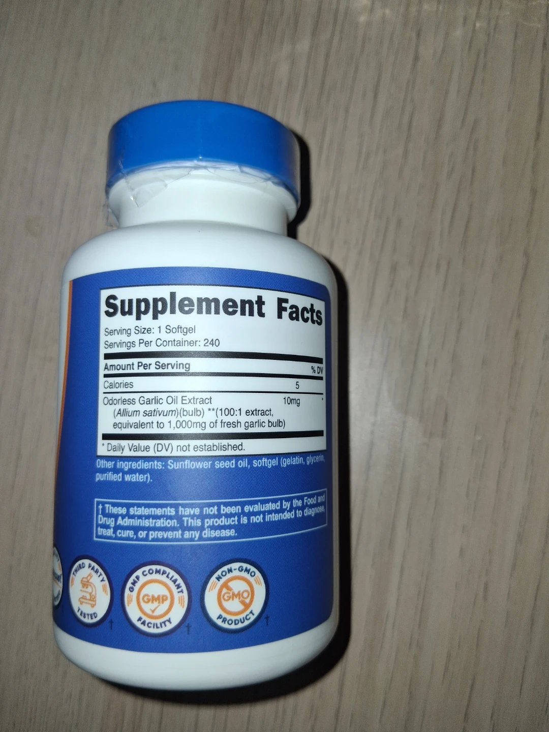 Nutricost Odorless Garlic 1000mg 240 Softgels - photo 2