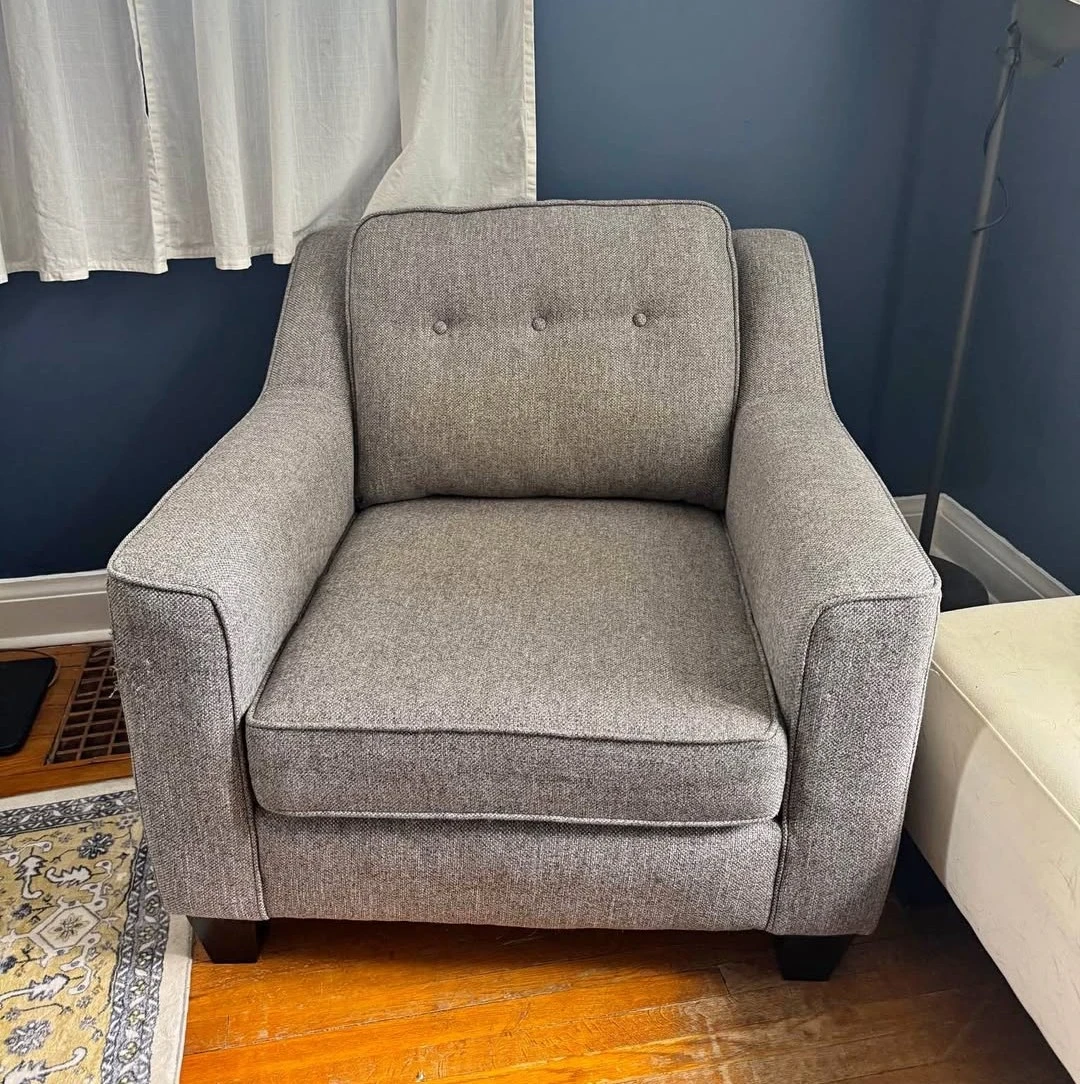 Grey Upholstered Armchair