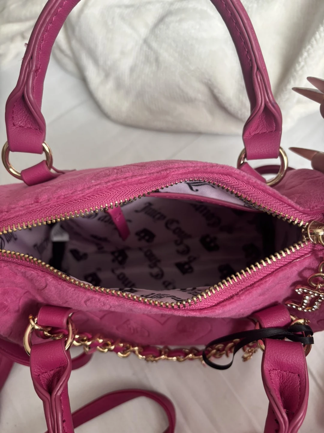 Juicy Couture Hot Pink Velour Purse - photo 3