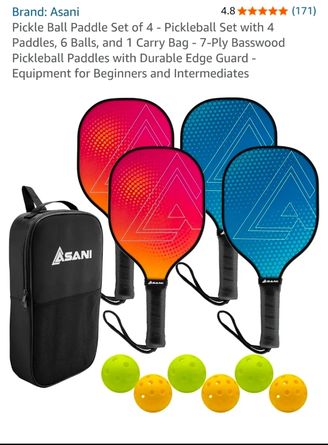 Asani Pickleball Paddle Set  🏈