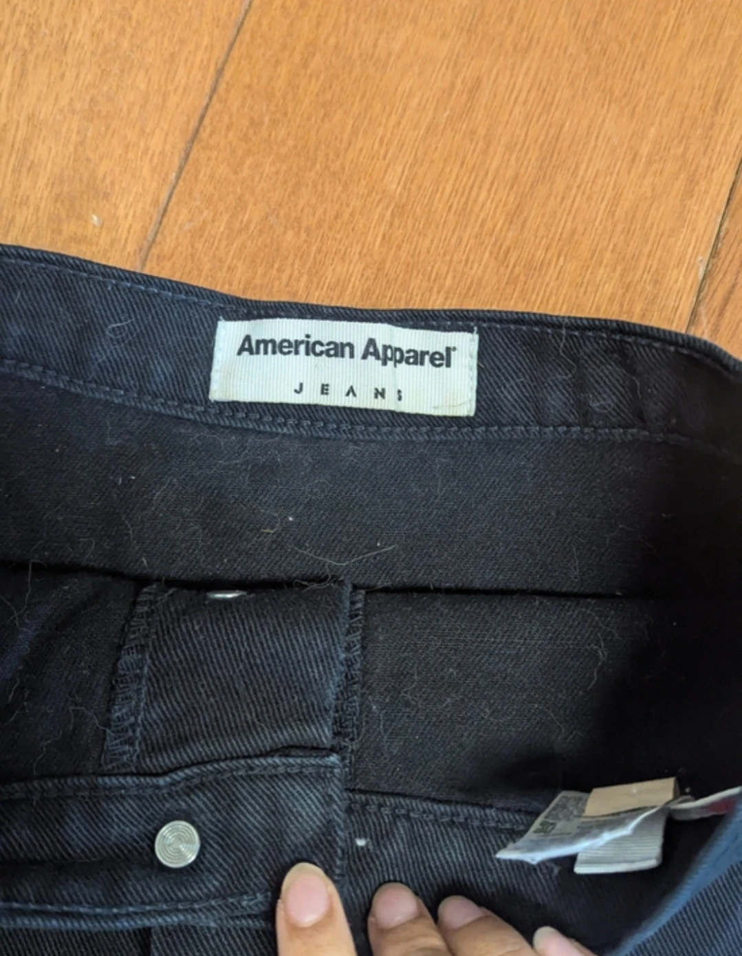 American Apparel black denim button-up skirt - photo 3