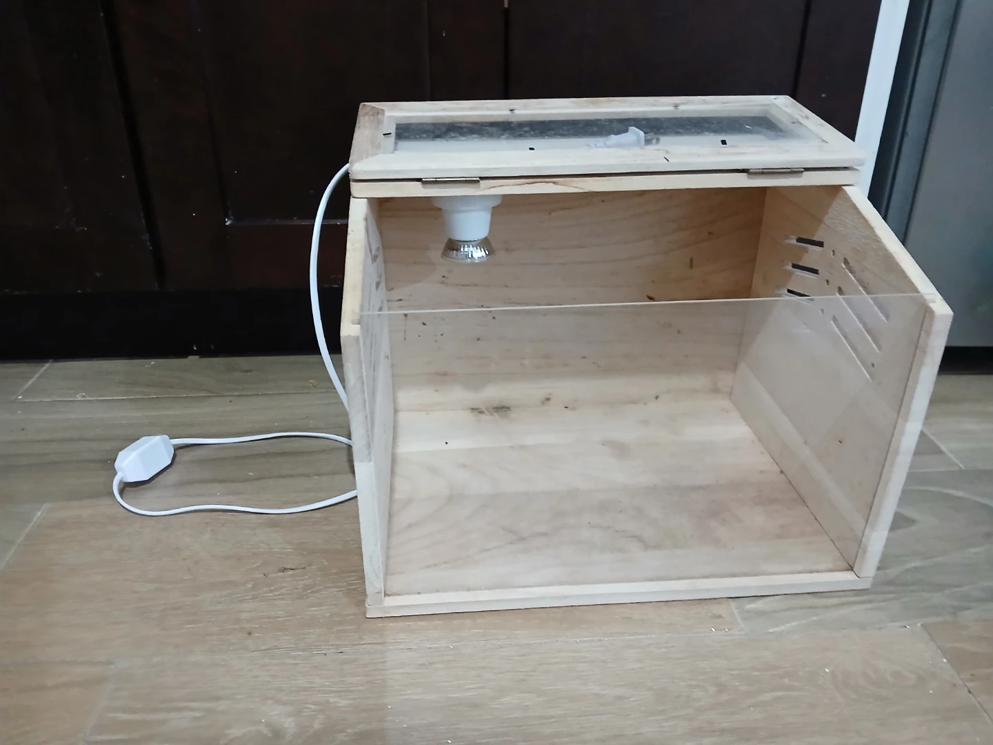 Wooden Enclosure with Integrated Light