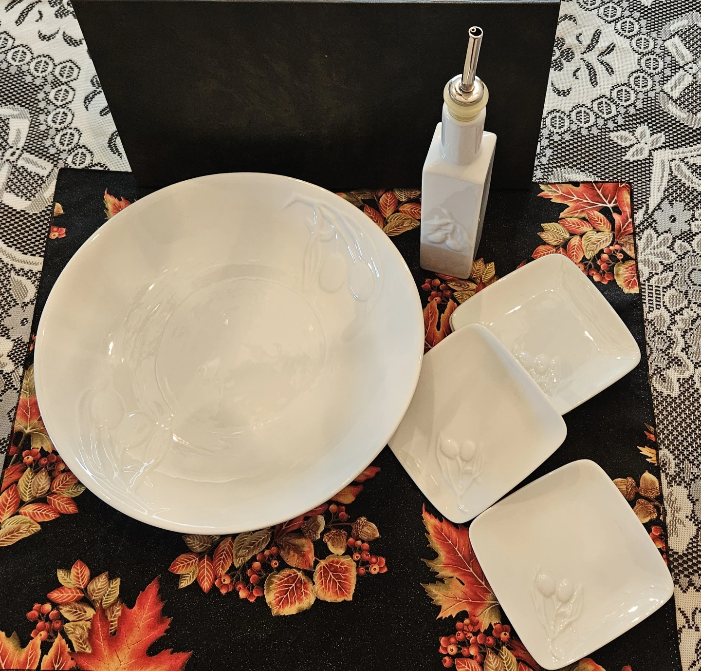 6-Piece Mediterranean Olive Oil Tasting & Salad Serving Set