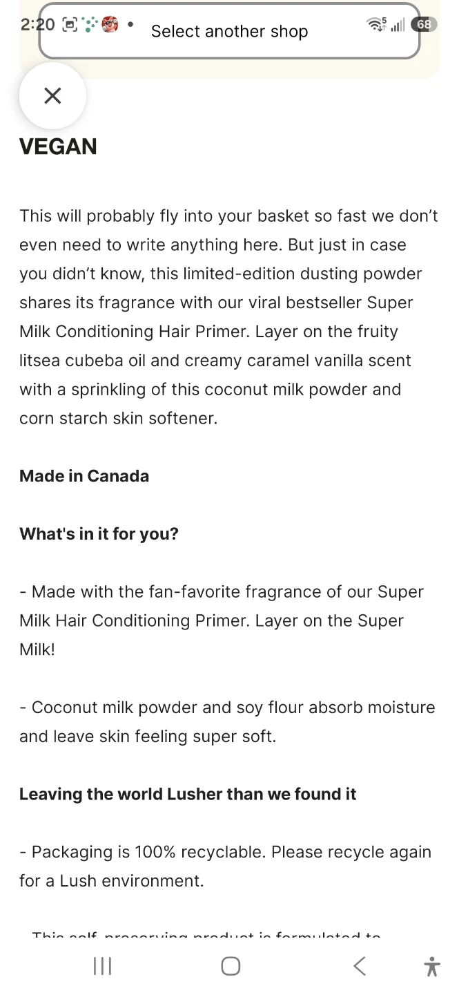 Lush Super Milk Dusting Powder 65g - photo 2