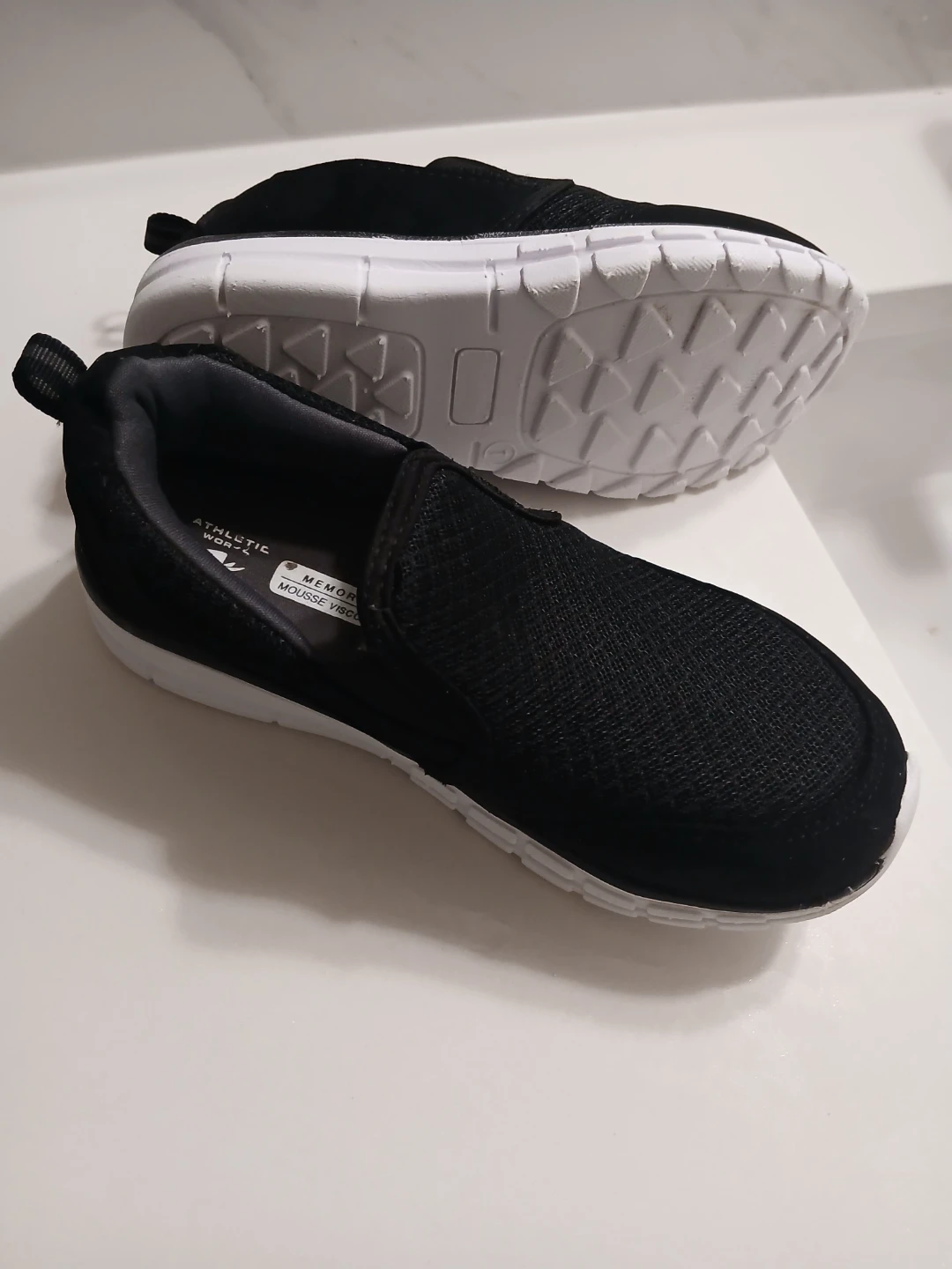 Athletic Works Black Slip-On Shoes