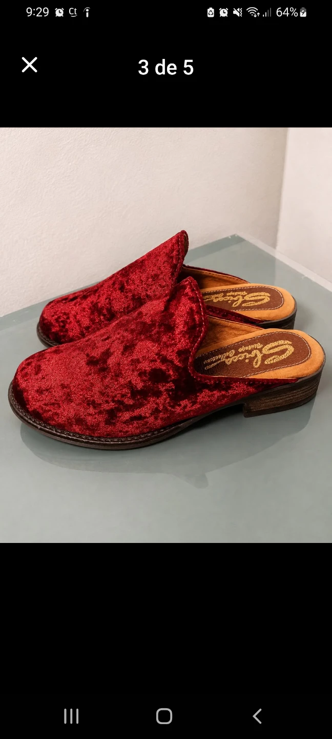 Sbicca Vintage Collection Velvet Mules Red - photo 3