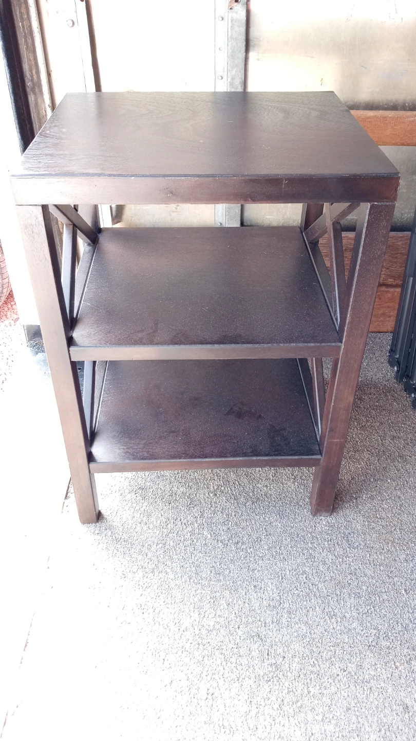 Dark Wood End Table with X-Side Design - photo 3