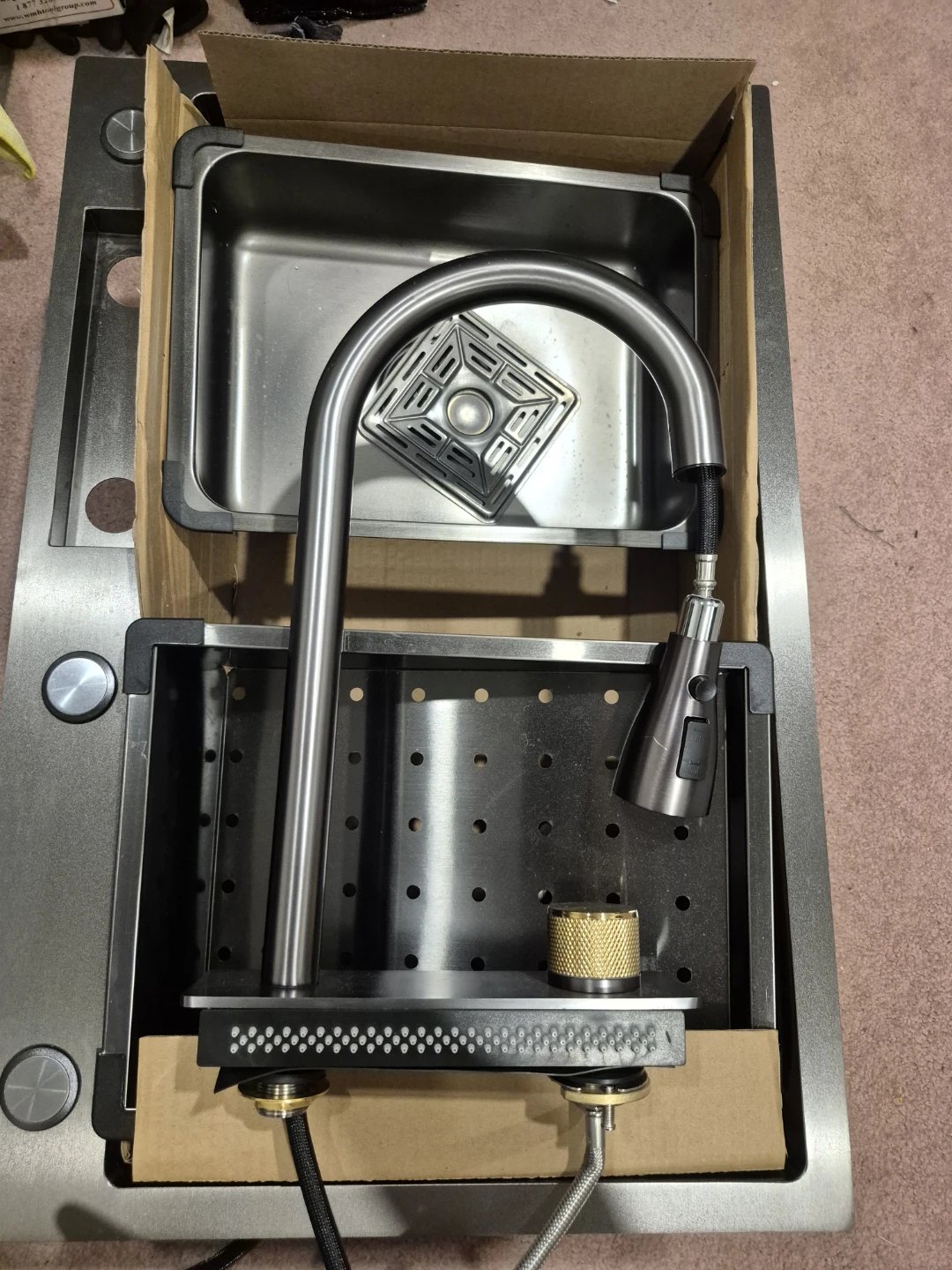 Modern Stainless Steel Workstation Kitchen Sink with Faucet