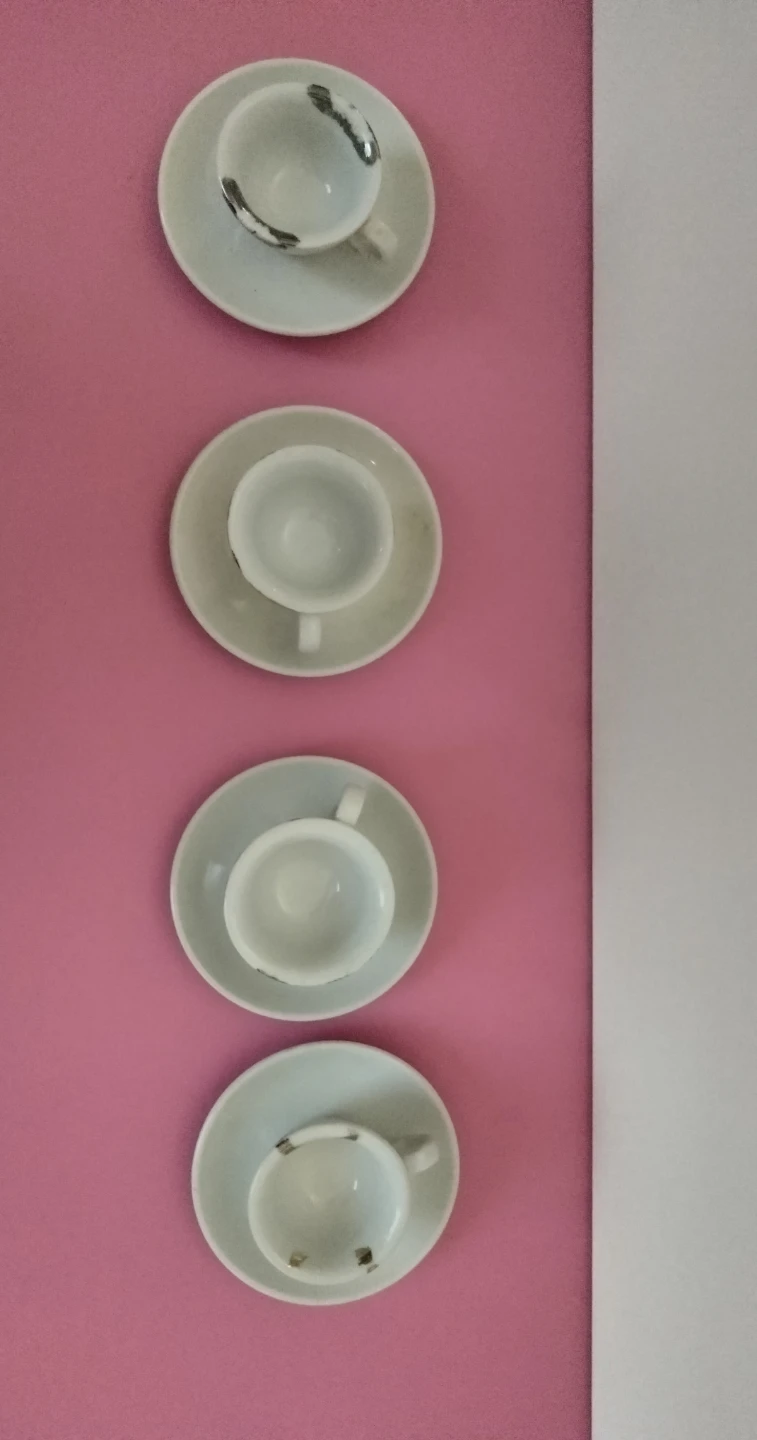 Set of 4 Miniature Coffee - Espresso Cups and Saucers