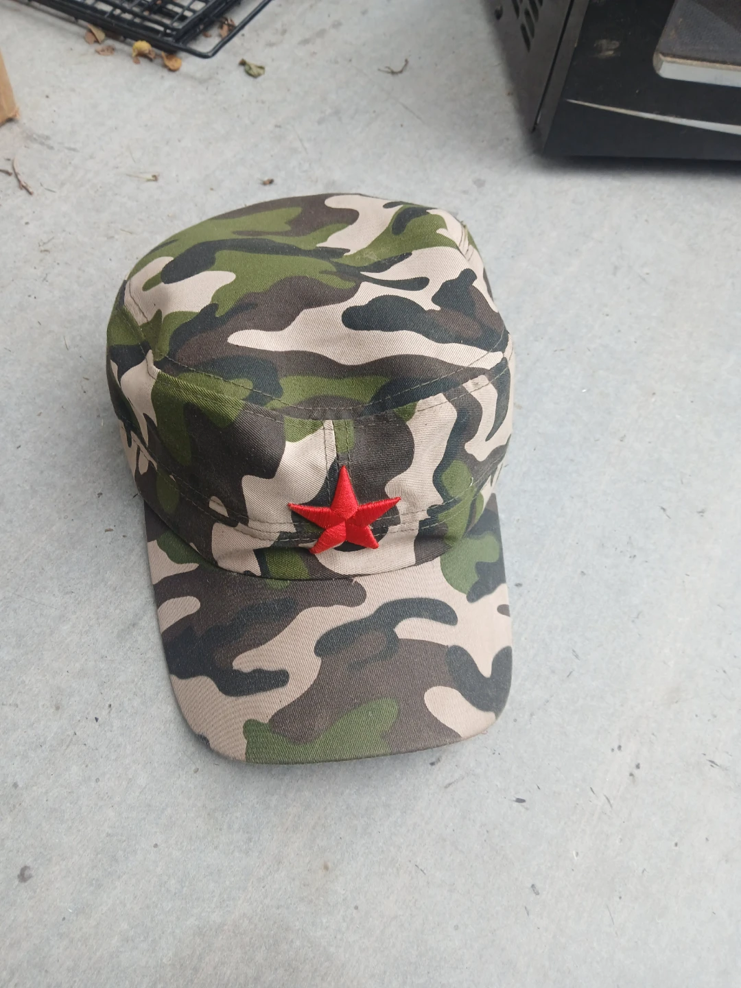 Camo Army Style Cap with Red Star