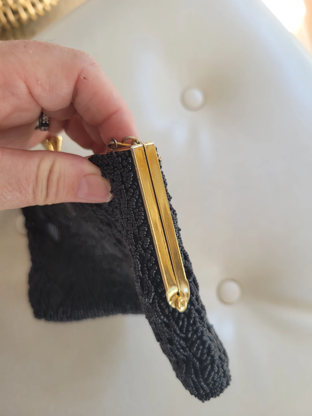 Vtg. Du Val Black Beaded Evening Bag - photo 5
