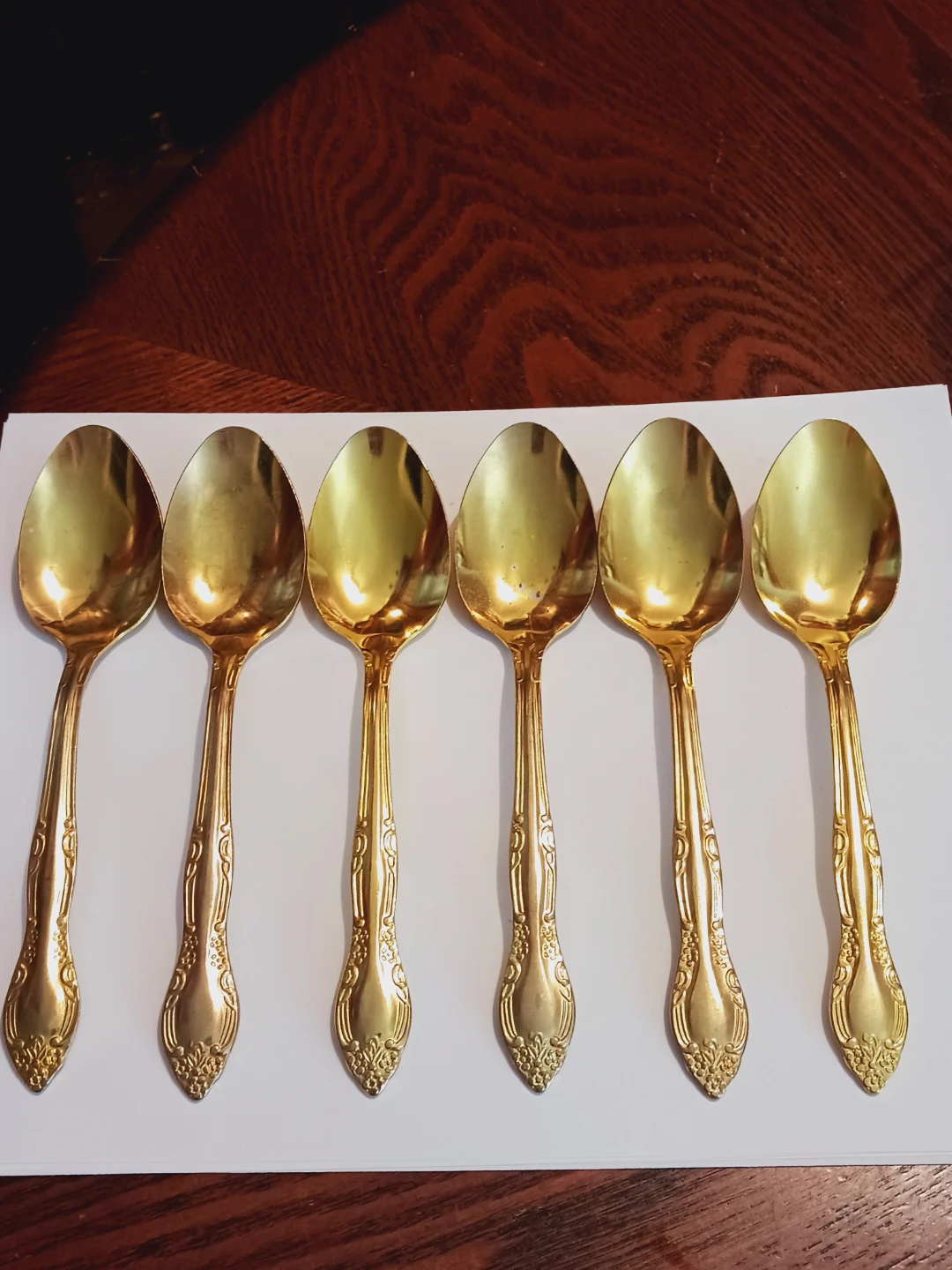 Set of 6  Gold Tone Spoons. New. - photo 3