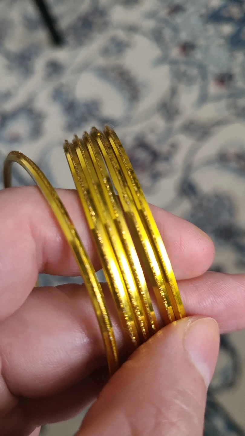 Set of 6 Gold-Tone Bangles (2.5 inches diameter) - photo 2