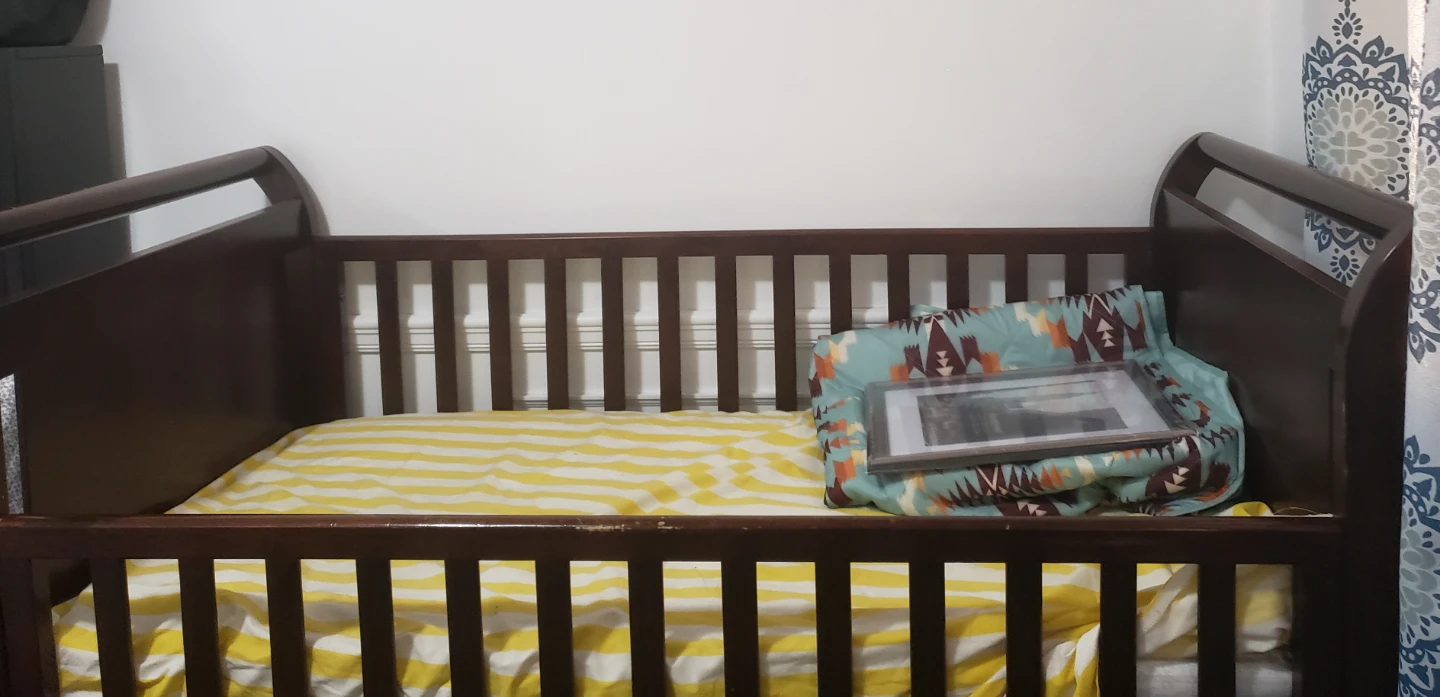 Dark Wood Baby Crib