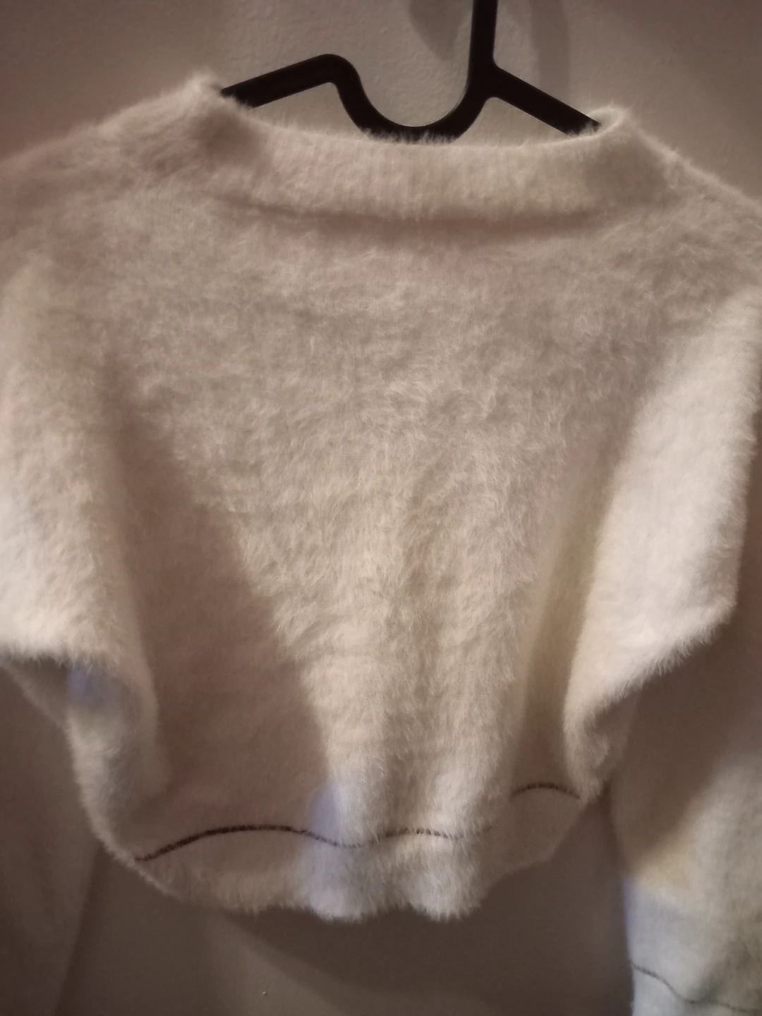 White fuzzy long sleeve sweater - photo 2