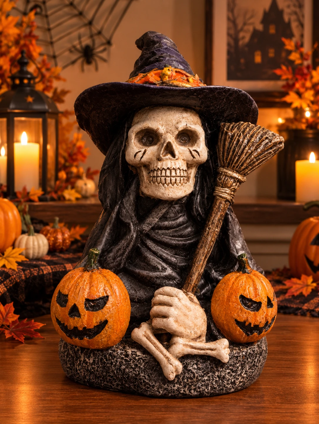 Halloween Witch Skeleton Decor