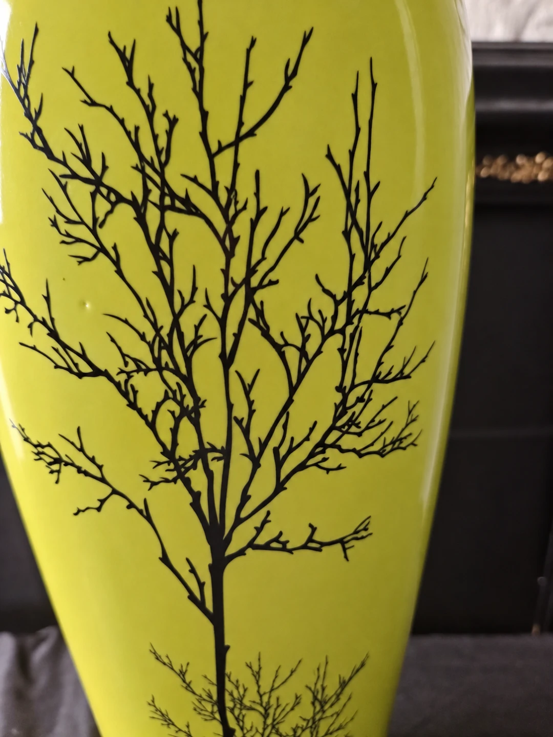 Large Green Decorative Floor Vase with Fall  Tree Design - photo 4