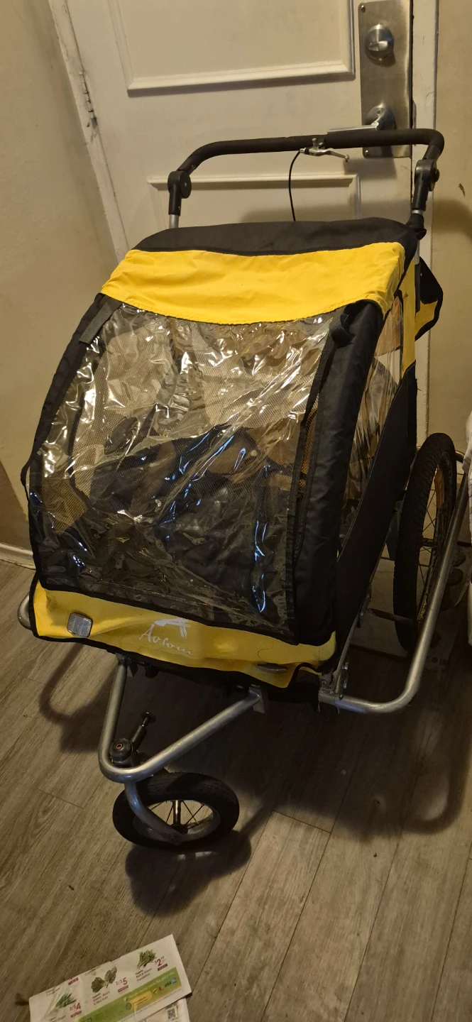 Aosom Yellow Bike Trailer and Stroller