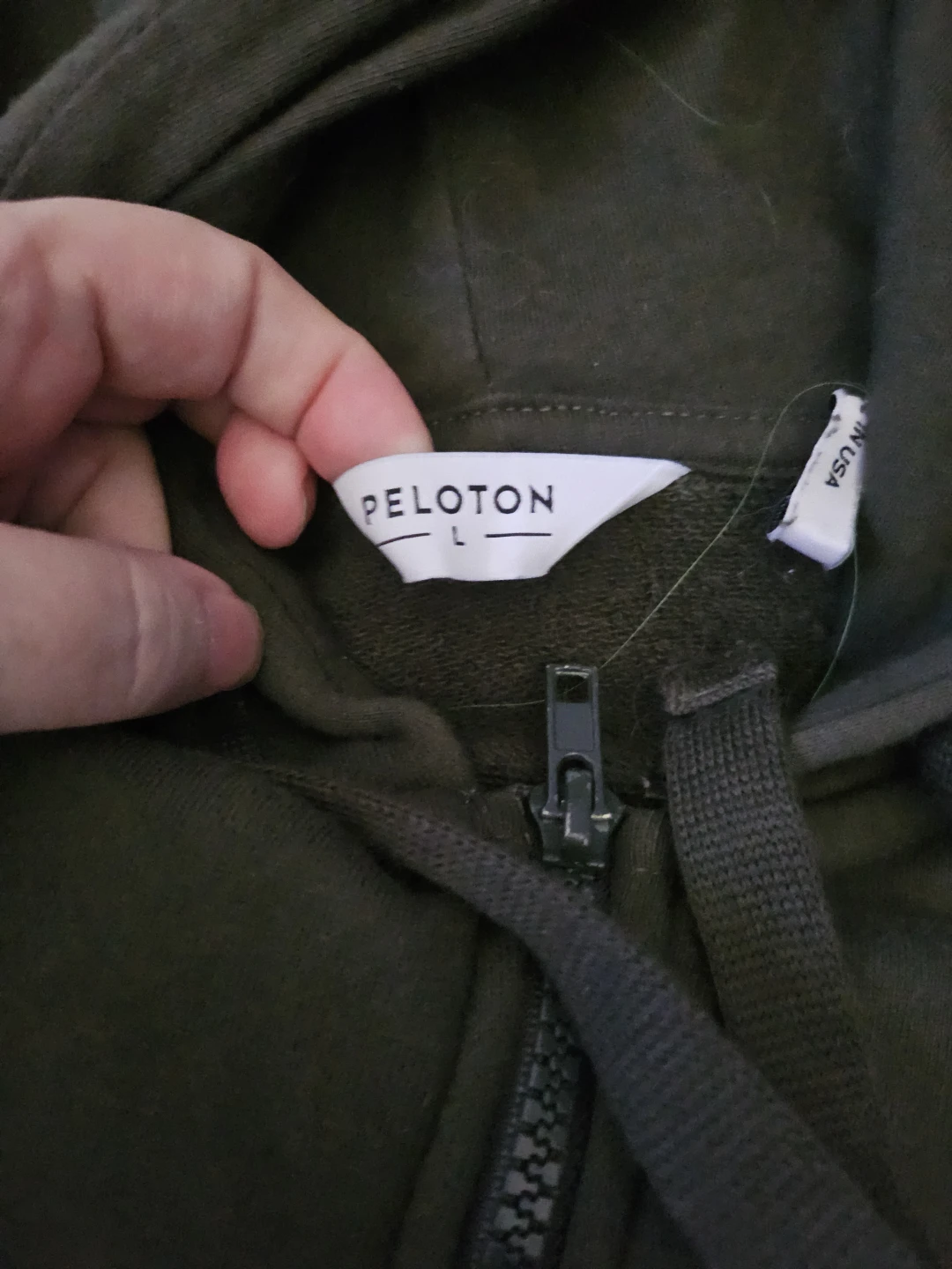 Peloton Olive Green Zip-Up Hoodie Large - photo 2