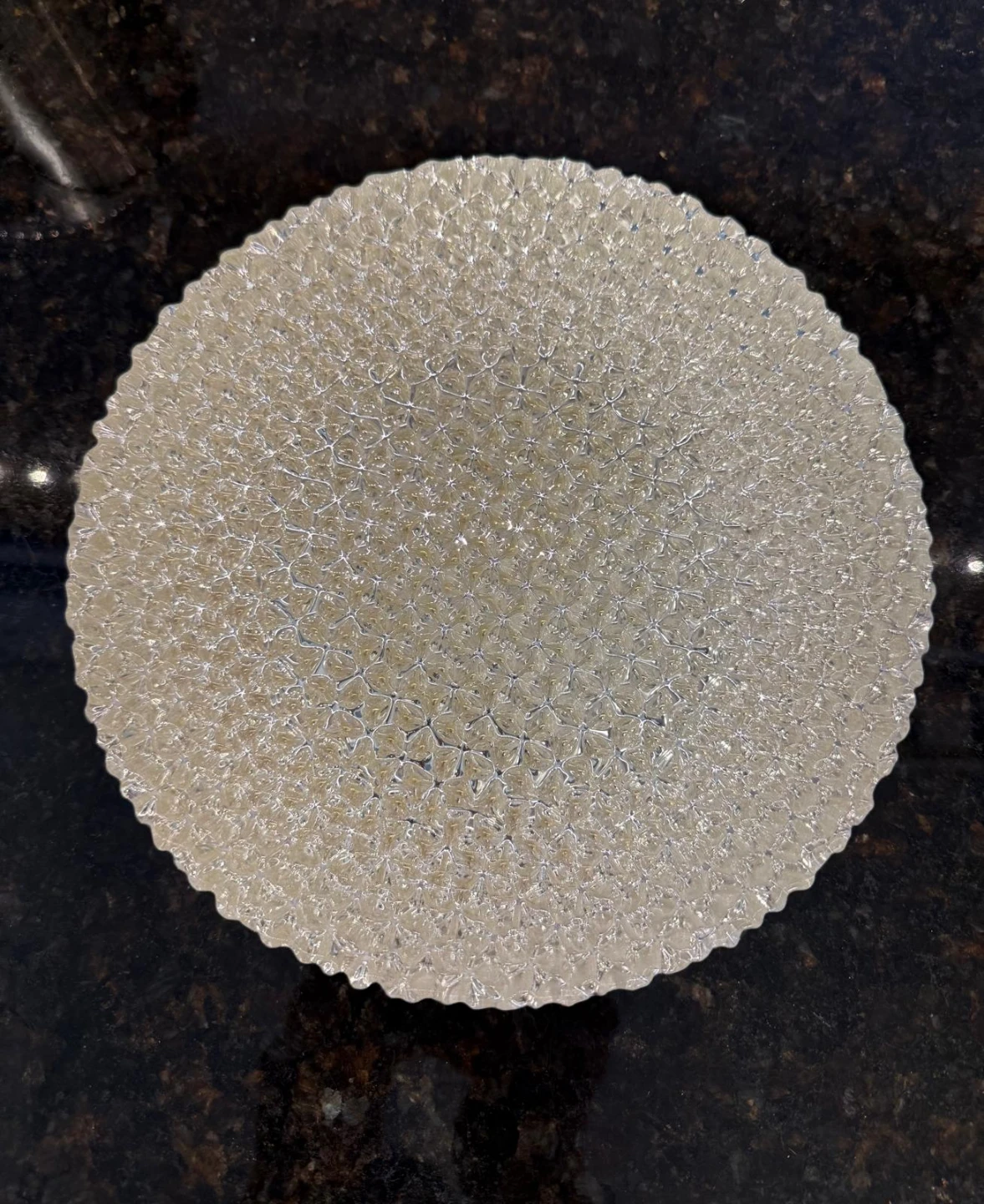 Decorative Textured Glass Plate 8 inches diameter