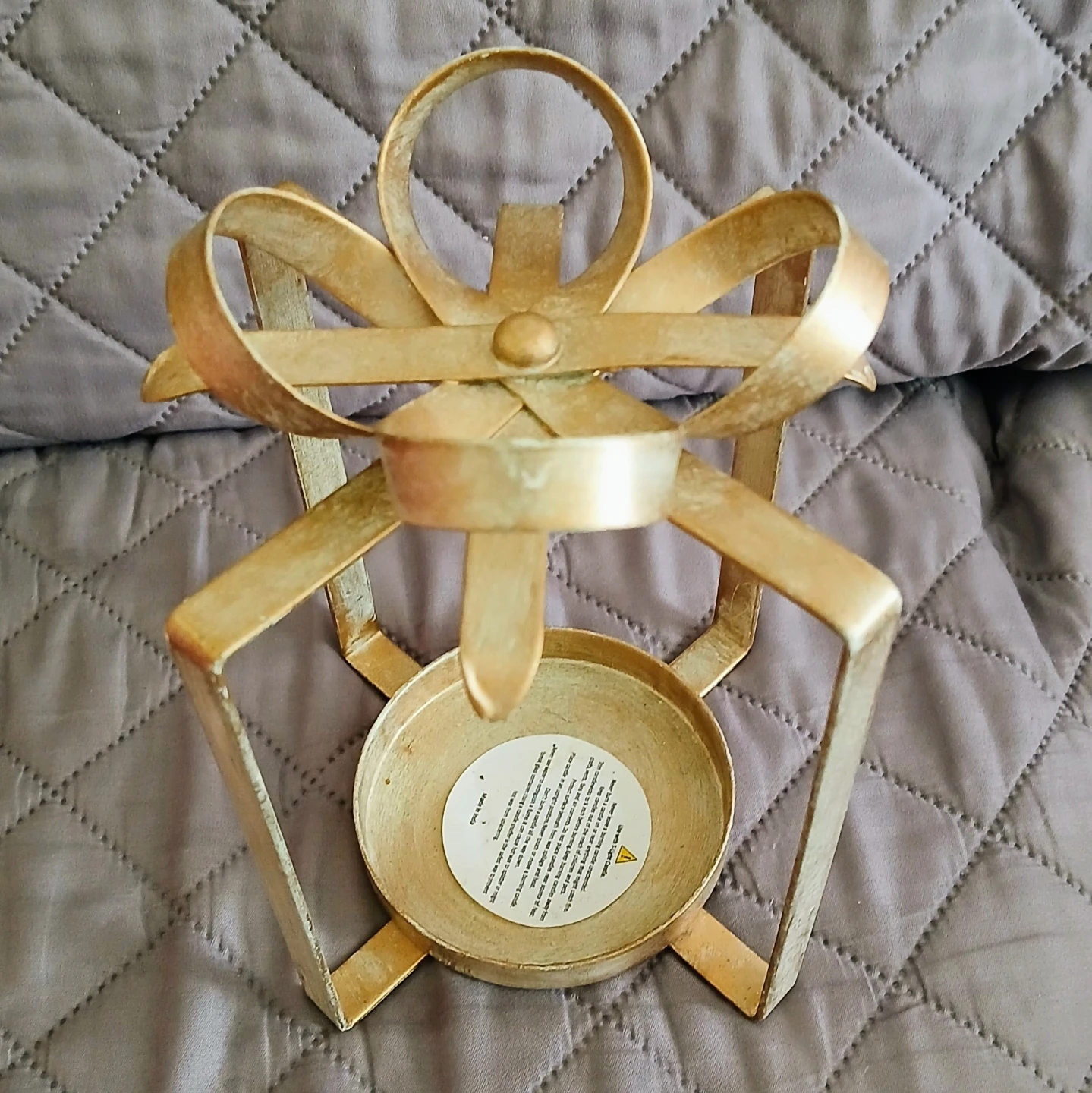 Gold Metal Candle Holder 🏈