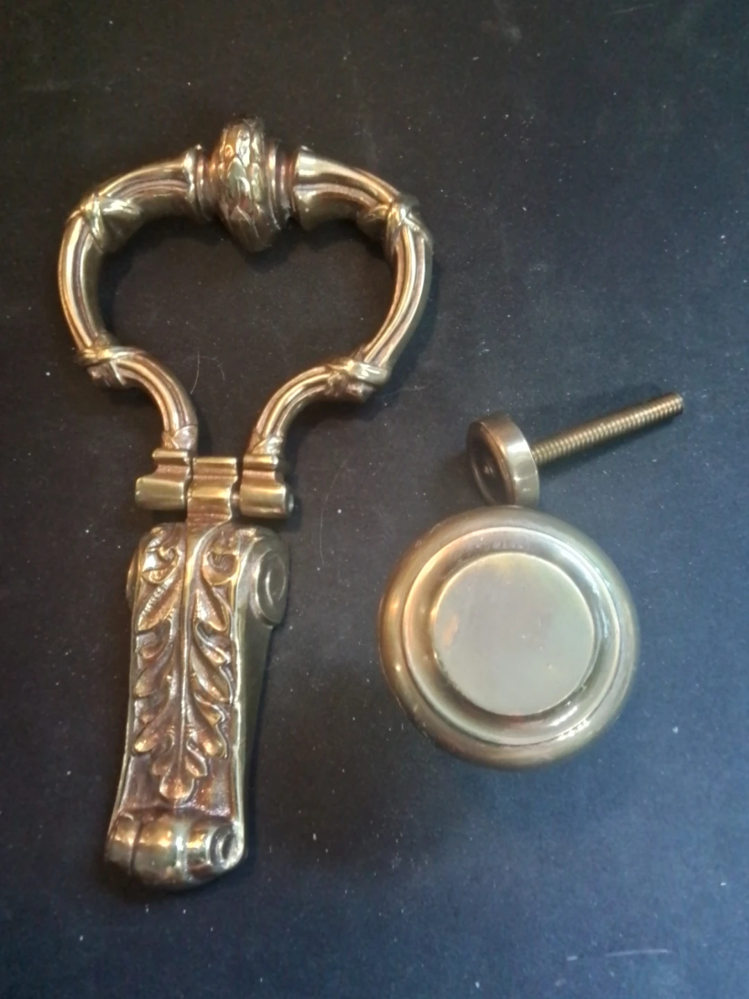 Ornate Antique Neo-Classical Brass Door Knocker