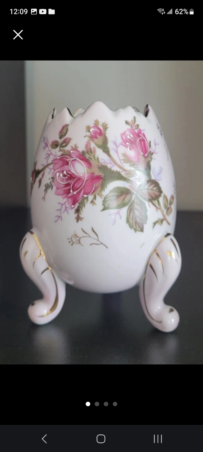 Napcoware Floral Egg-Shaped Footed Vase