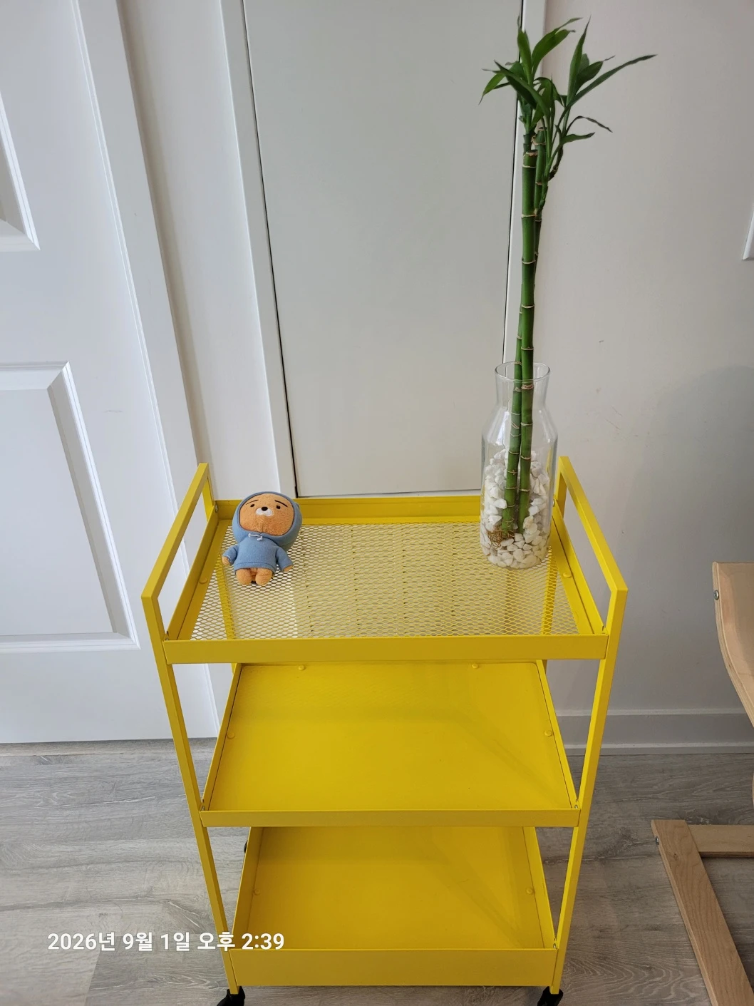 Yellow 3-Tier Rolling Cart