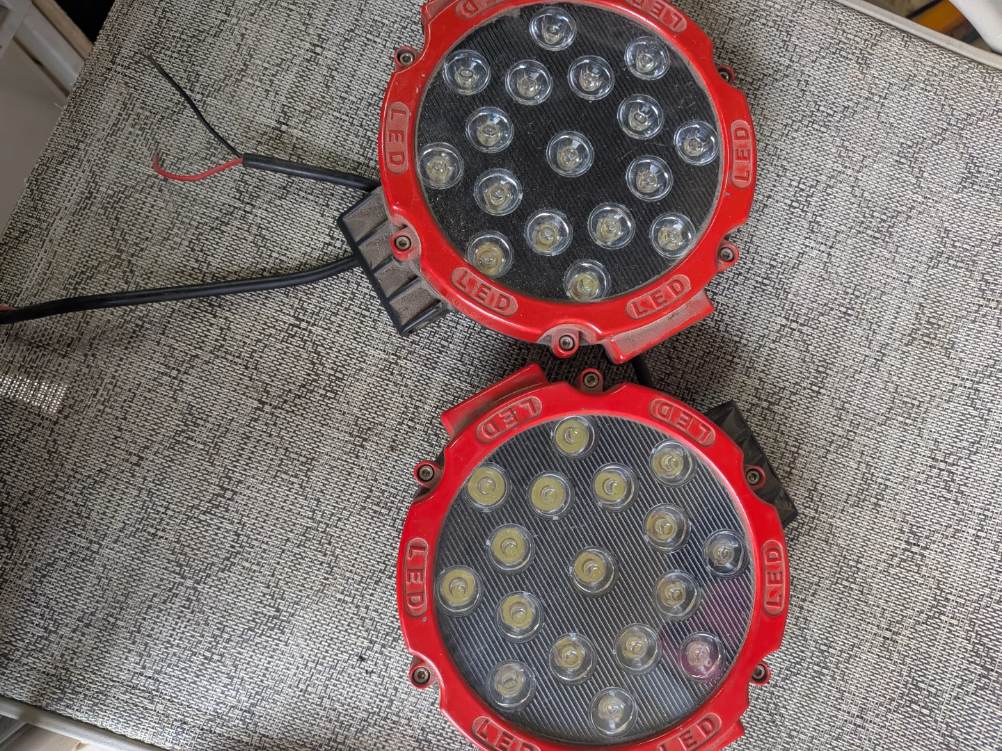 Pair of Red Circular LED Off-Road Lights