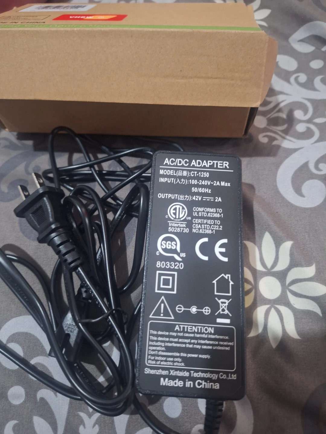 Shenzhen Xintaide AC/DC Adapter CT-1250 - photo 2
