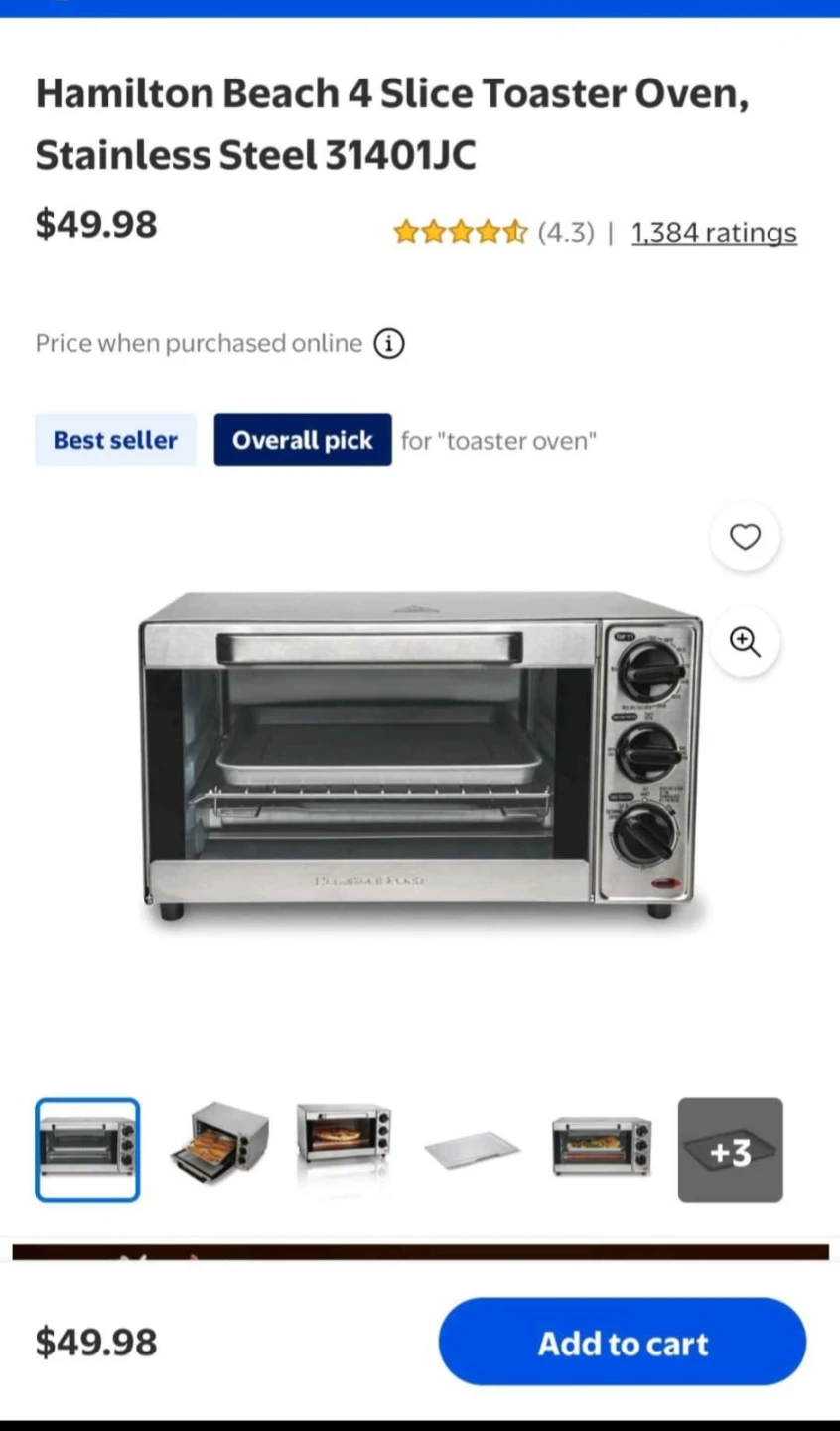 Hamilton Beach toaster oven