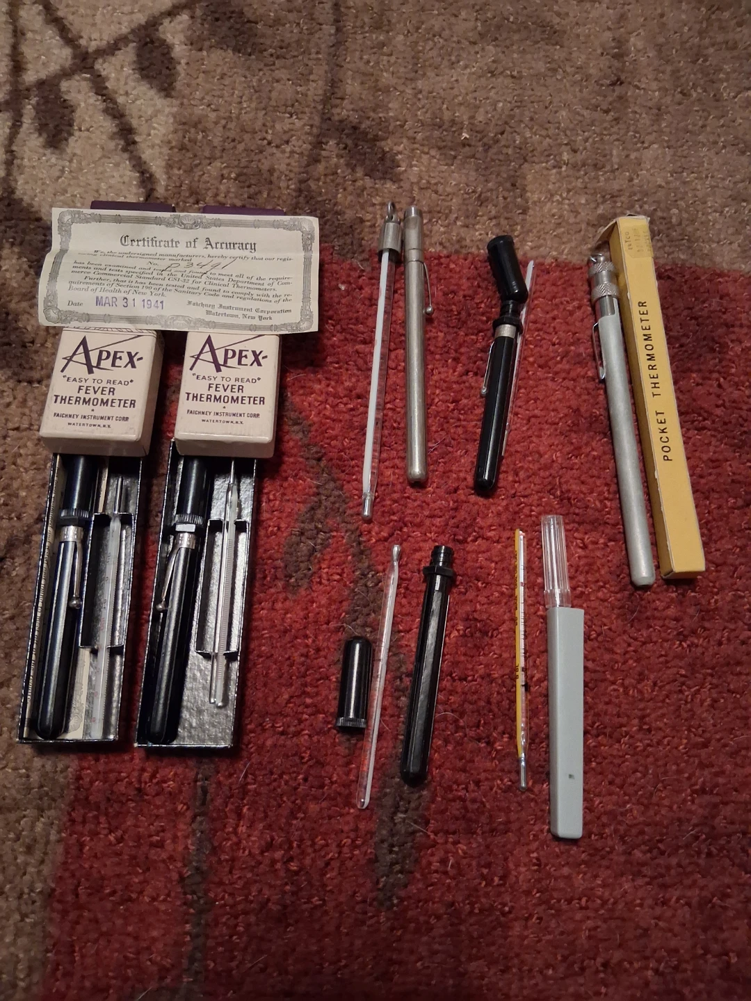 Vintage Apex Fever Thermometer Set