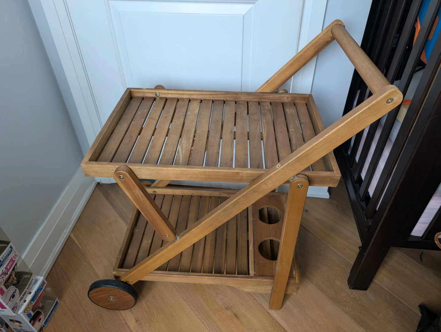 Wooden Folding Serving Cart - photo 2