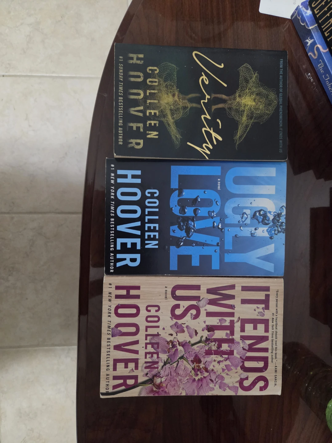 It ends with us, ugly love and verity by Colleen Hoover