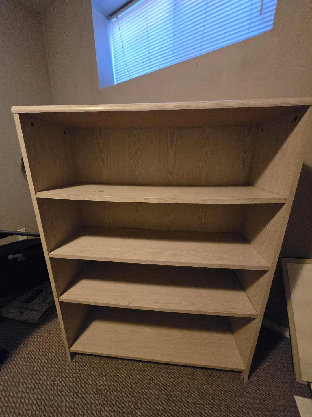 Light Oak Colour 4-Shelf Bookcase